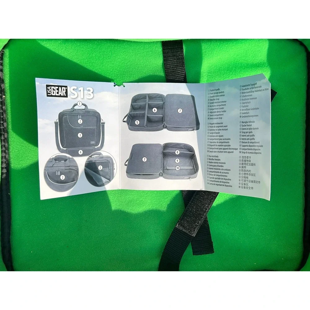 USA Gear Messenger Bag S13 Black Very Good 1pc Adjustable Tech Case